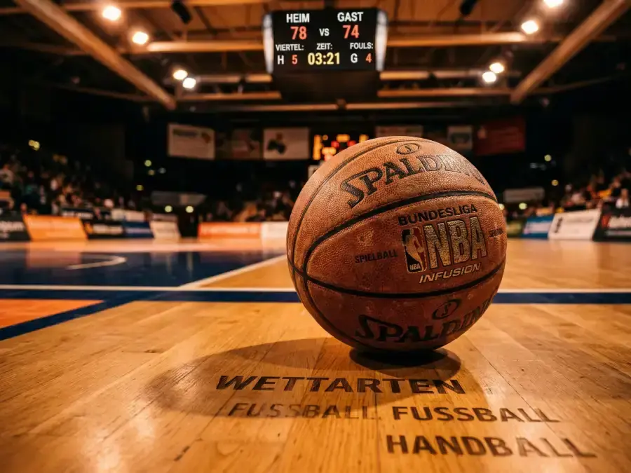 NBA Wettarten erklärt mit Beispielquoten auf einem Basketballfeld